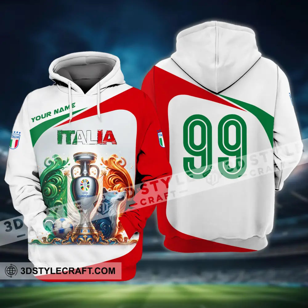 Unisex Shirt - Custom Name And Number Euro 2024 Cup Italia National Team Hoodie / S T-Shirt