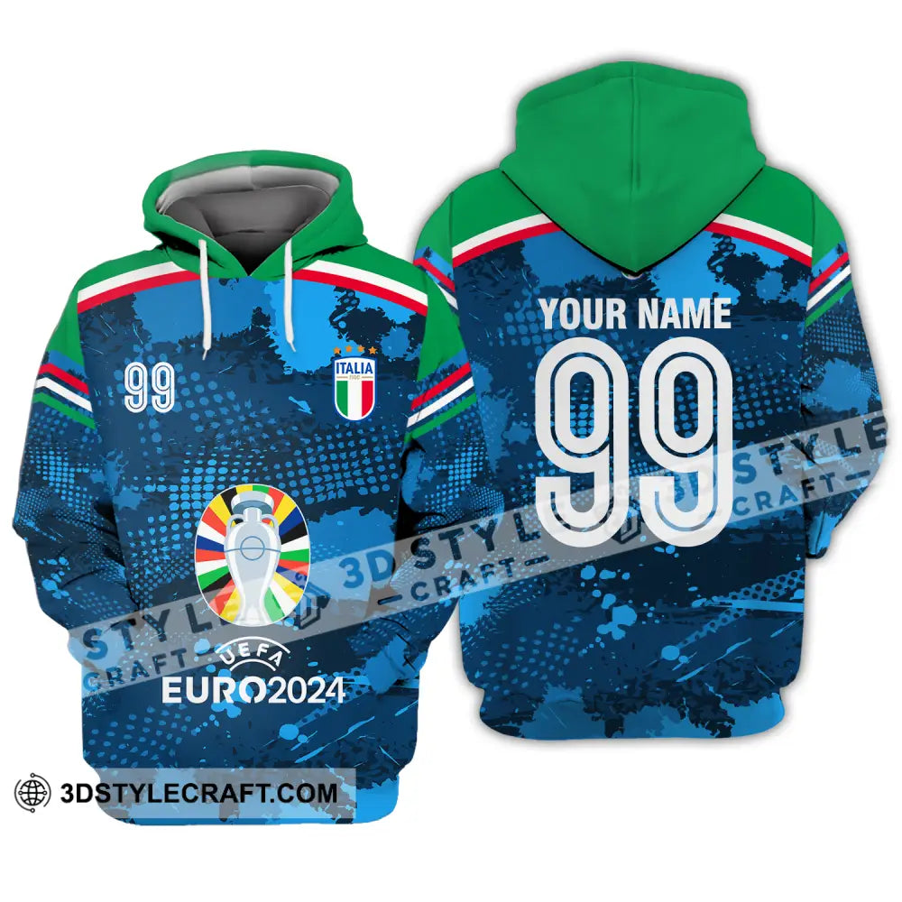 Unisex Shirt - Custom Name And Number Euro 2024 Cup Italia National Team Hoodie / S T-Shirt