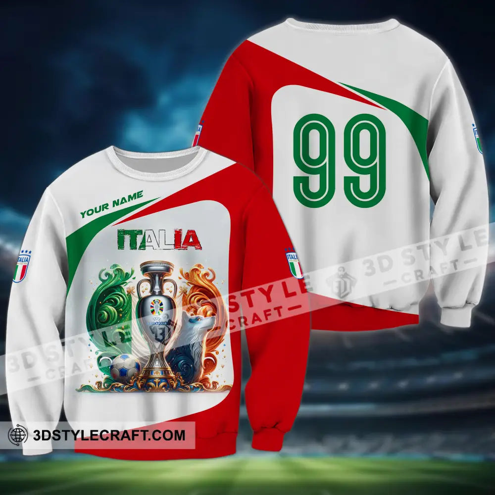 Unisex Shirt - Custom Name And Number Euro 2024 Cup Italia National Team Long Sleeve / S T-Shirt