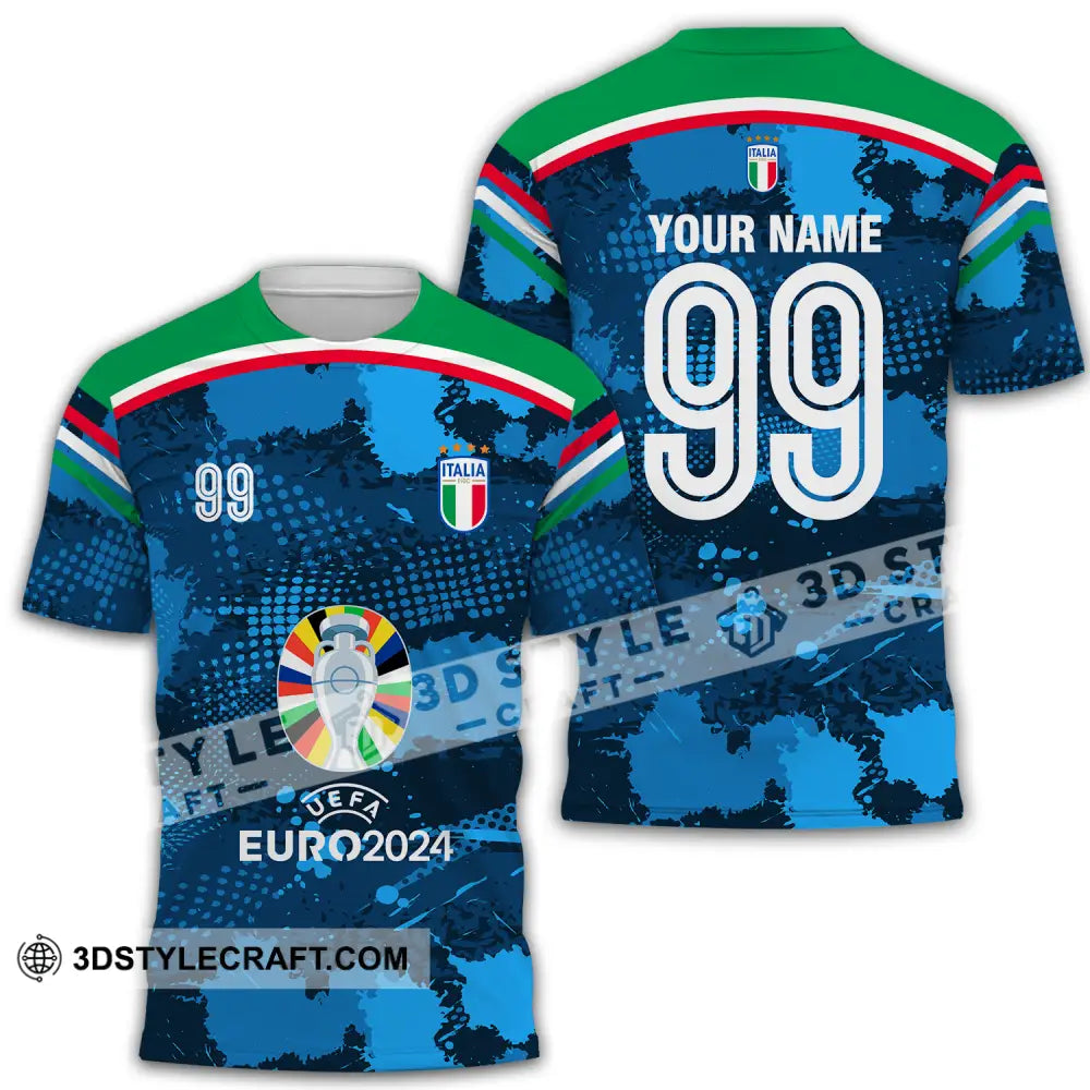 Unisex Shirt - Custom Name And Number Euro 2024 Cup Italia National Team T-Shirt