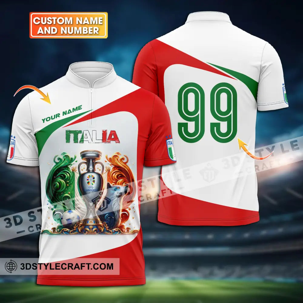 Unisex Shirt - Custom Name And Number Euro 2024 Cup Italia National Team T-Shirt