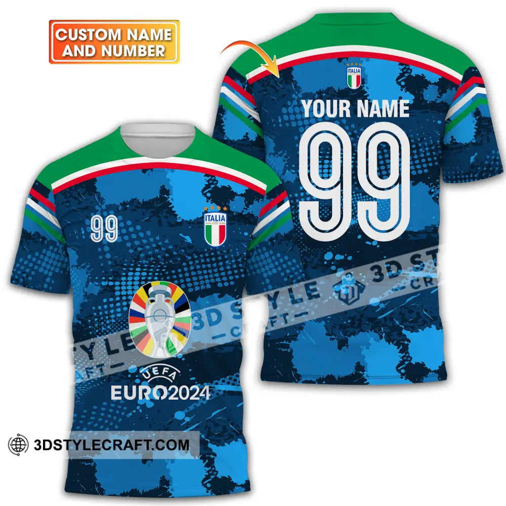 Unisex Shirt - Custom Name And Number Euro 2024 Cup Italia National Team T-Shirt / S T-Shirt