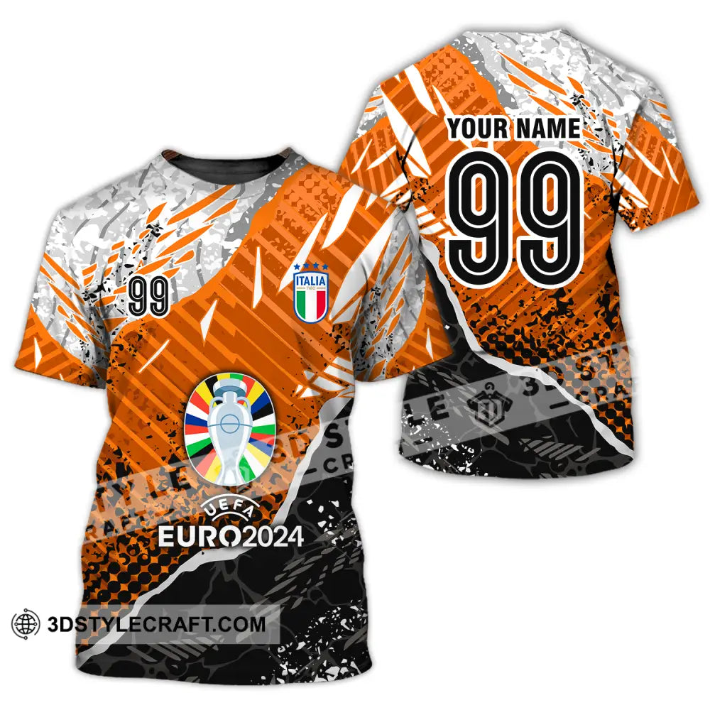 Unisex Shirt - Custom Name And Number Euro 2024 Cup Italia National Team T-Shirt / S T-Shirt