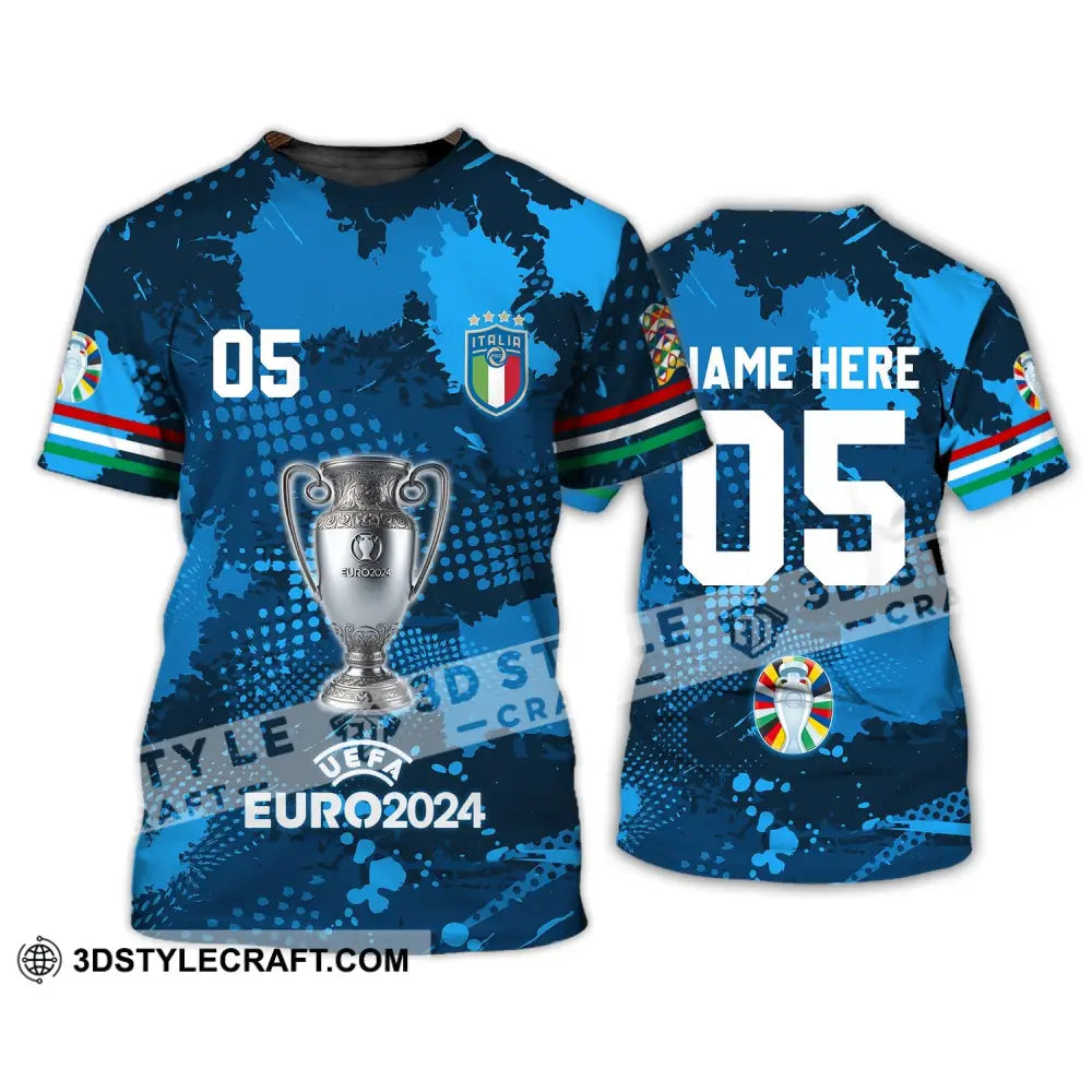 Unisex Shirt - Custom Name And Number Euro 2024 Cup Of Italia National Team T-Shirt / S T-Shirt