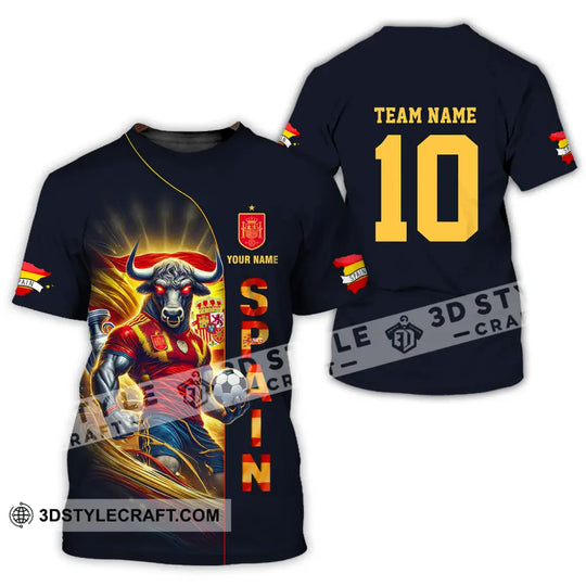 Unisex Shirt - Custom Name And Number Shirt, Euro 2024 Cup Spain Team style option 2