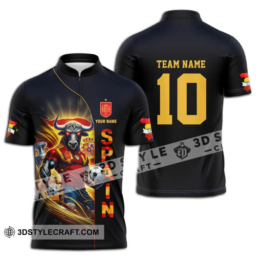 Unisex Shirt - Custom Name And Number Shirt, Euro 2024 Cup Spain Team style option 3