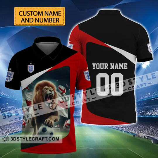 Unisex Shirt - Custom Name And Number, Euro 2024 England Lion Line Shirt style option 1