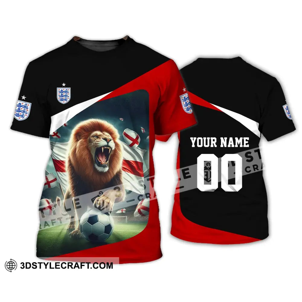 Unisex Shirt - Custom Name And Number Euro 2024 England Lion Line T-Shirt / S T-Shirt