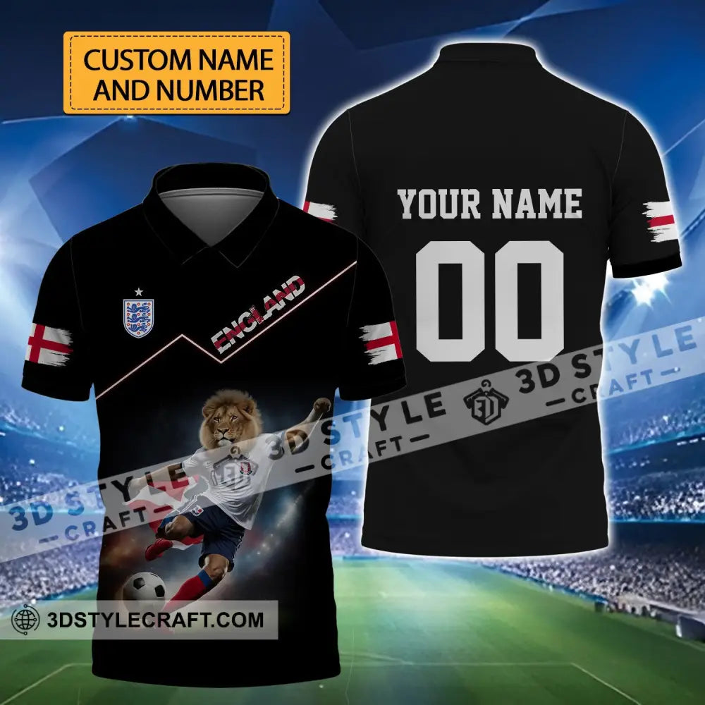 Unisex Shirt - Custom Name And Number Euro 2024 England Lion T-Shirt