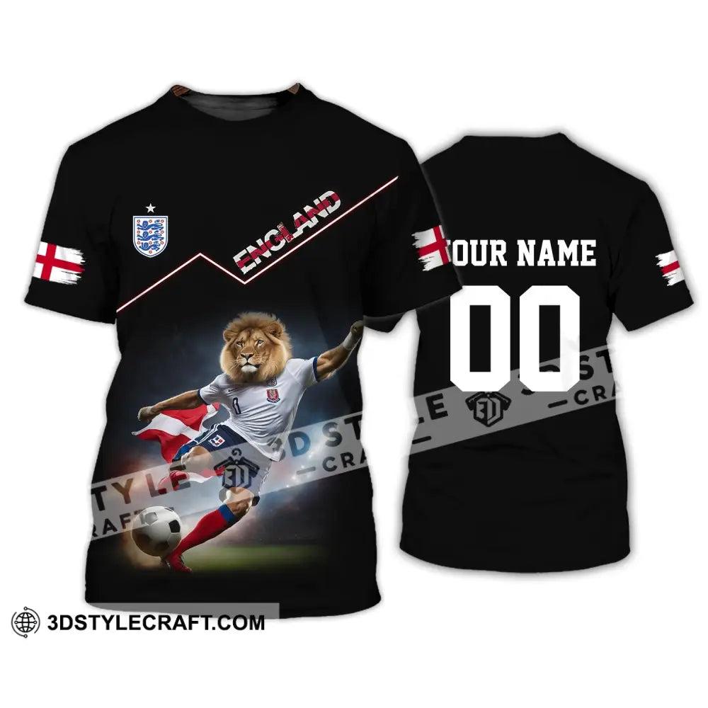 Unisex Shirt - Custom Name And Number Euro 2024 England Lion T-Shirt / S T-Shirt