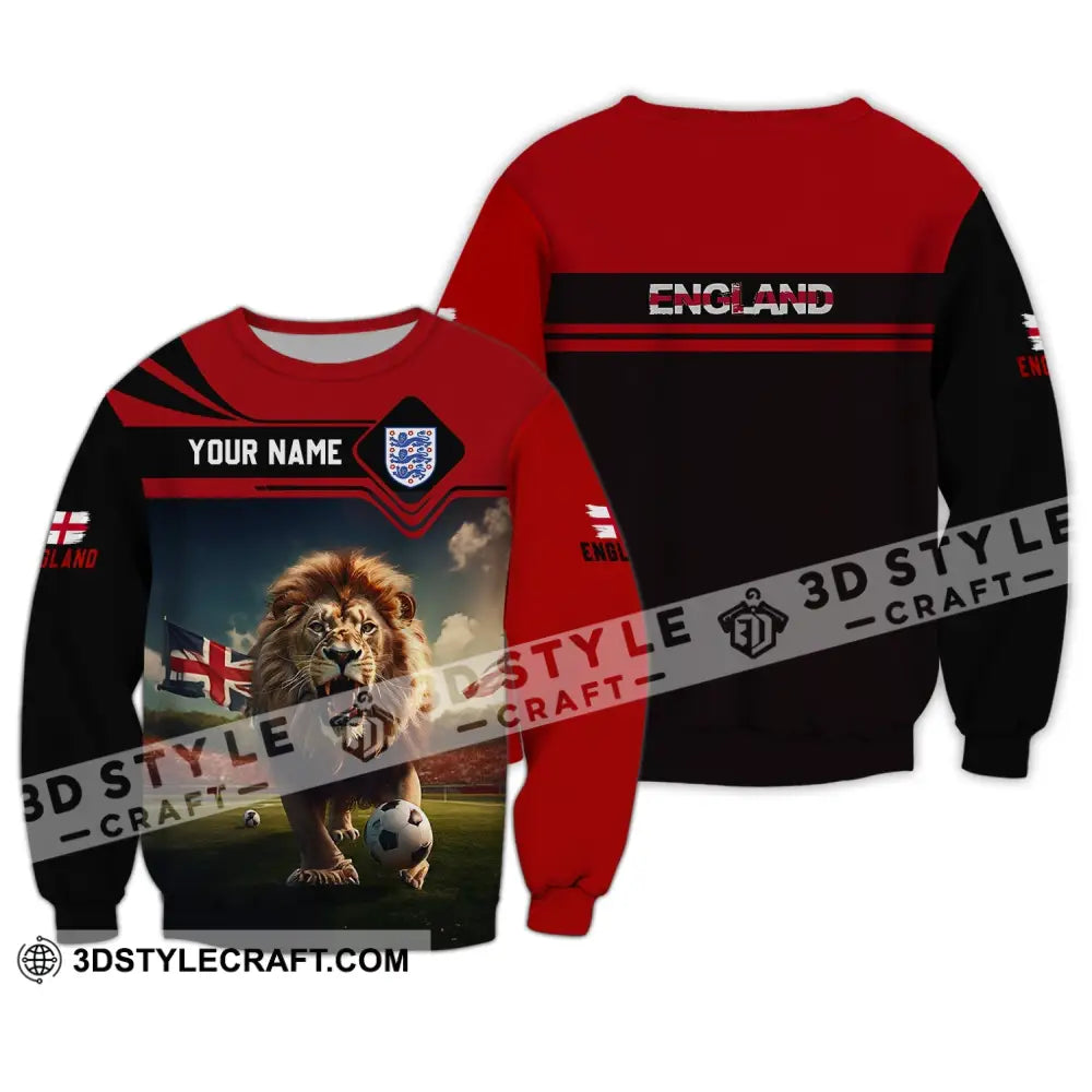 Unisex Shirt - Custom Name And Number Euro 2024 England Team Lover Lion Long Sleeve / S T-Shirt