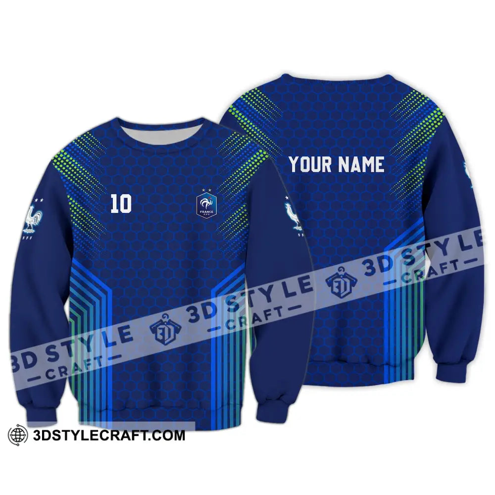 Unisex Shirt - Custom Name And Number Euro 2024 Fff France National Team Long Sleeve / S T-Shirt