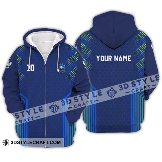 Unisex Shirt - Custom Name And Number Euro 2024 Fff France National Team Zipper Hoodie / S T-Shirt