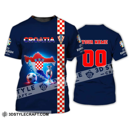 Unisex Shirt, Custom Name and Number Euro 2024 Football Shirt, Croatia Football Polo Shirt, Croatia Football Hoodie Long Sleeve Shirt style option 3