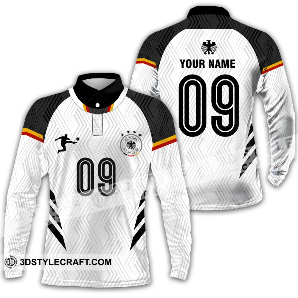 Unisex Shirt - Custom Name And Number Euro 2024 Germany Long Sleeve Polo / S T-Shirt