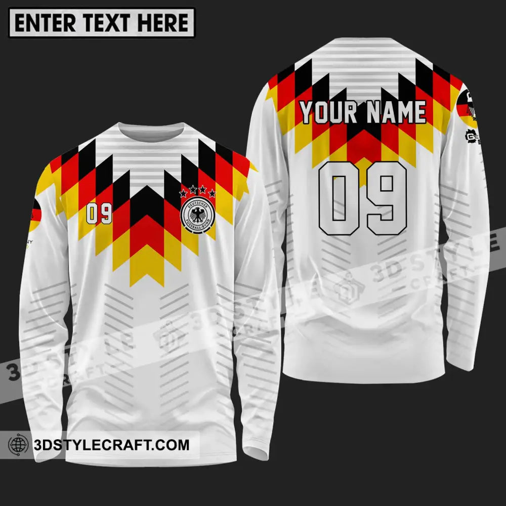 Unisex Shirt - Custom Name And Number Euro 2024 Germany National Team Flag Color Long Sleeve / S