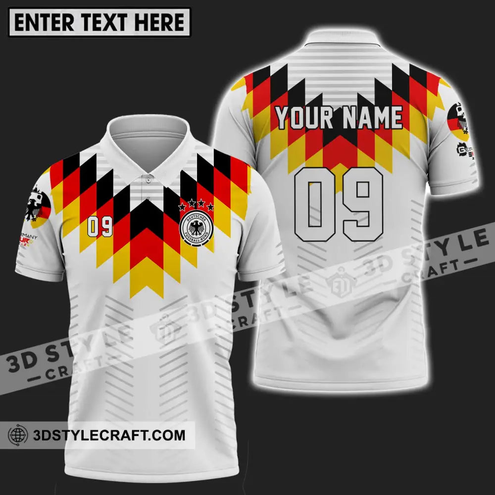 Unisex Shirt - Custom Name And Number Euro 2024 Germany National Team Flag Color Polo / S T-Shirt