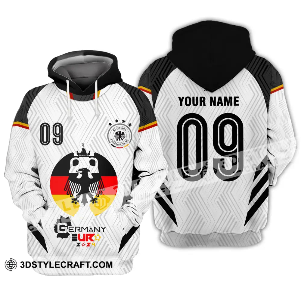 Unisex Shirt - Custom Name And Number Euro 2024 Germany Team Logo Hoodie / S T-Shirt