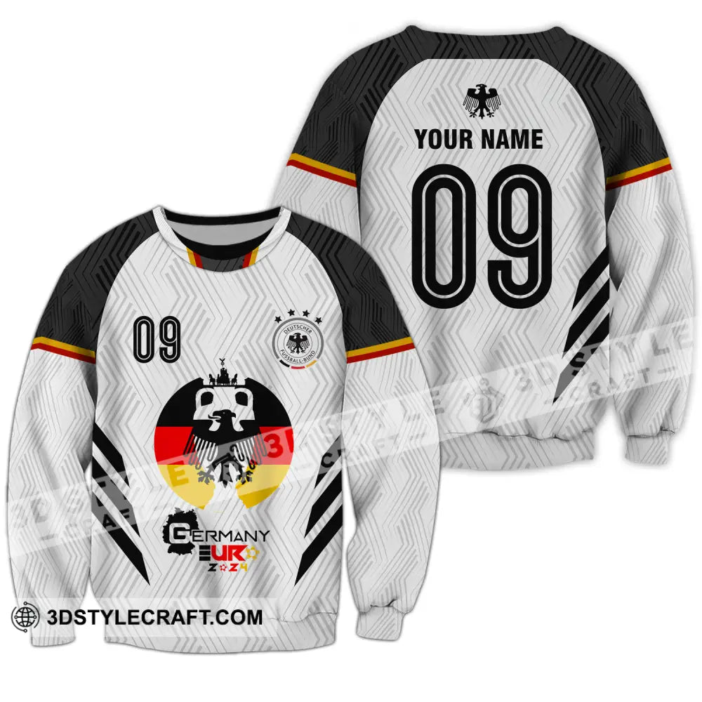 Unisex Shirt - Custom Name And Number Euro 2024 Germany Team Logo Long Sleeve / S T-Shirt