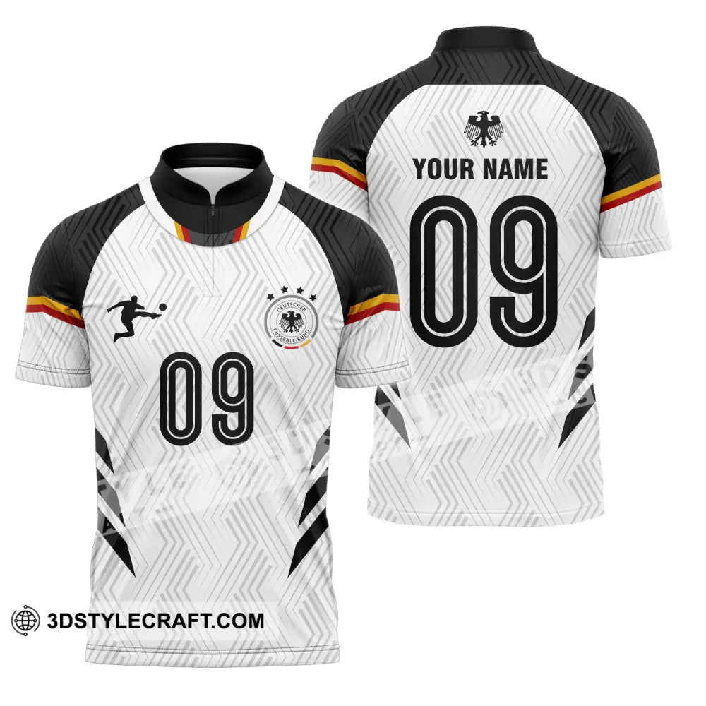 Unisex Shirt - Custom Name And Number Euro 2024 Germany Zipper Polo / S T-Shirt