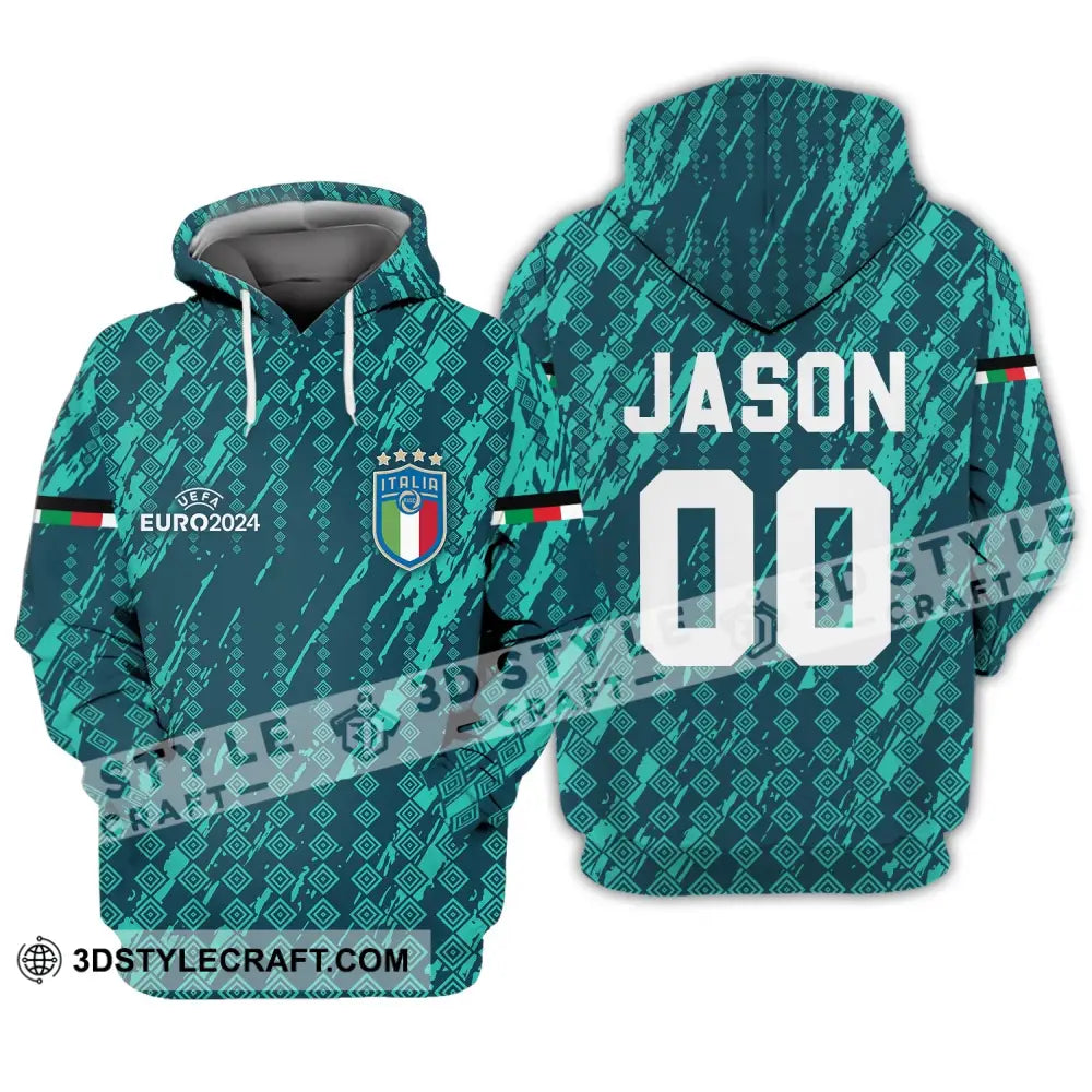 Unisex Shirt - Custom Name And Number Euro 2024 Italia National Team Hoodie / S T-Shirt