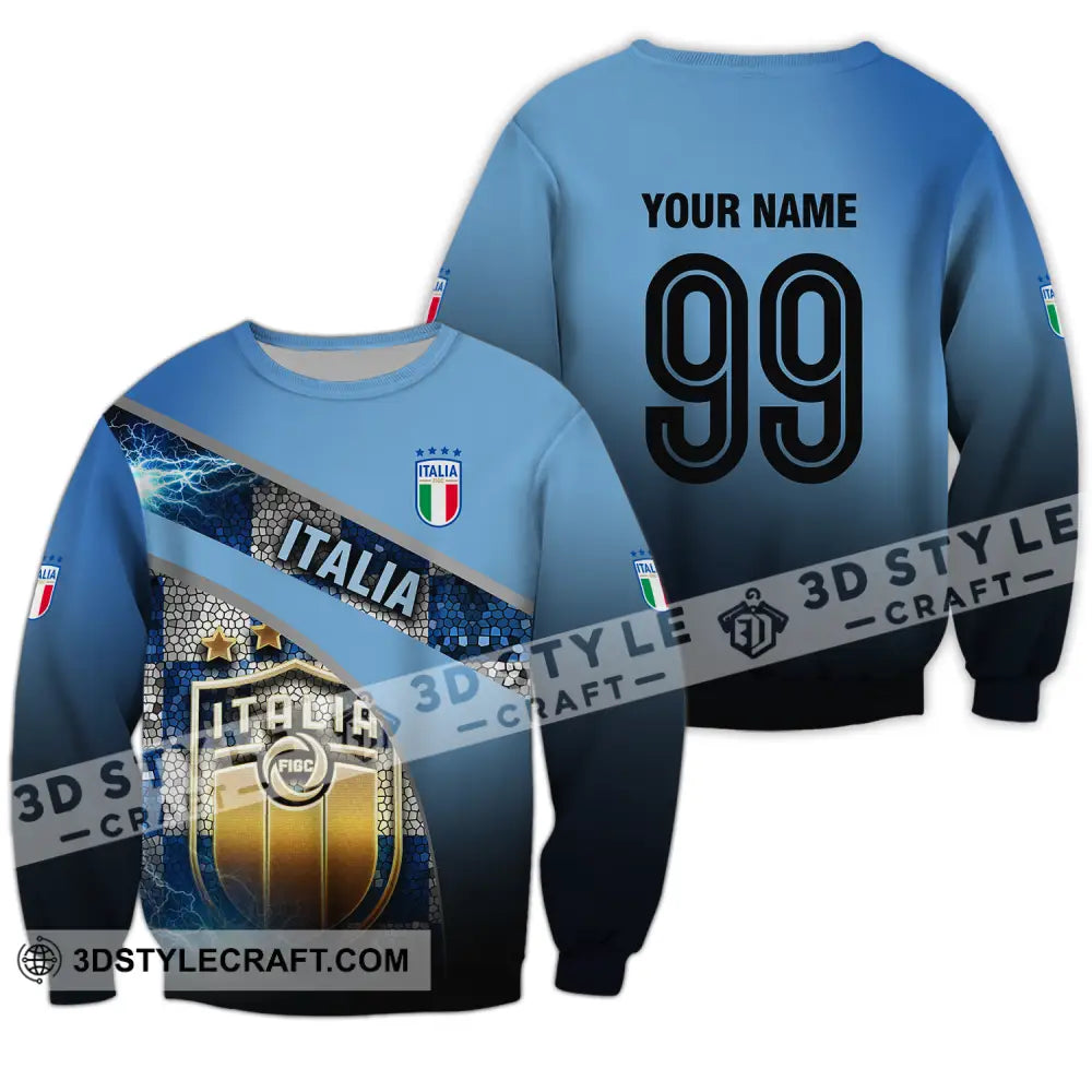 Unisex Shirt - Custom Name And Number Euro 2024 Italia National Team Long Sleeve / S T-Shirt