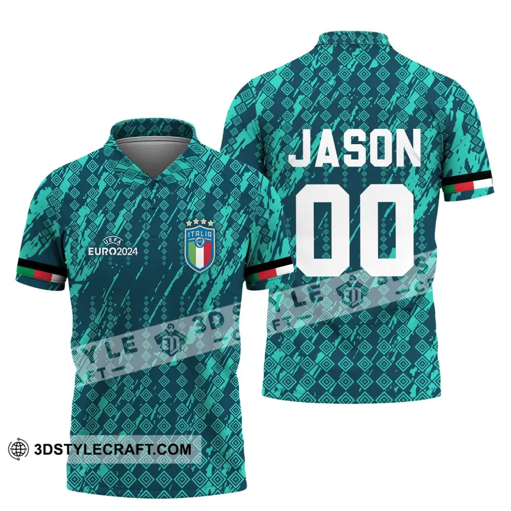 Unisex Shirt - Custom Name And Number Euro 2024 Italia National Team Polo / S T-Shirt