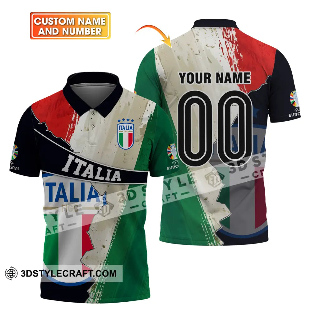 Unisex Shirt - Custom Name And Number Euro 2024 Italia T-Shirt