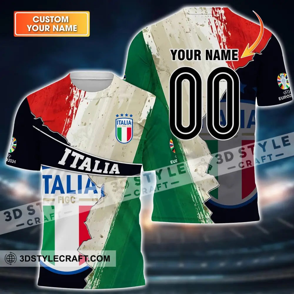 Unisex Shirt - Custom Name And Number Euro 2024 Italia T-Shirt