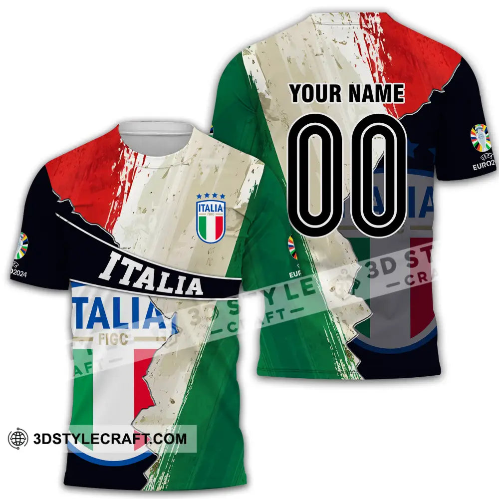 Unisex Shirt - Custom Name And Number Euro 2024 Italia T-Shirt / S T-Shirt