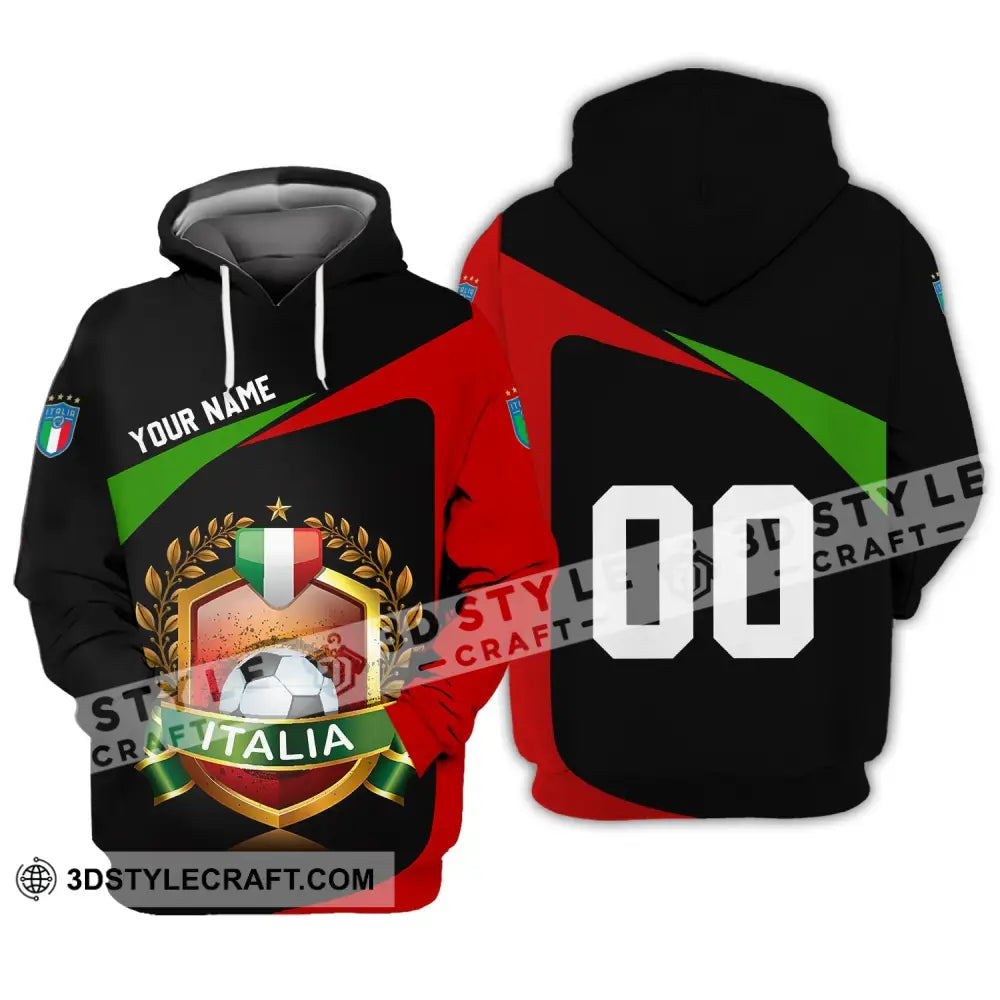 Unisex Shirt - Custom Name And Number Euro 2024 Italia Team Champion Hoodie / S T-Shirt