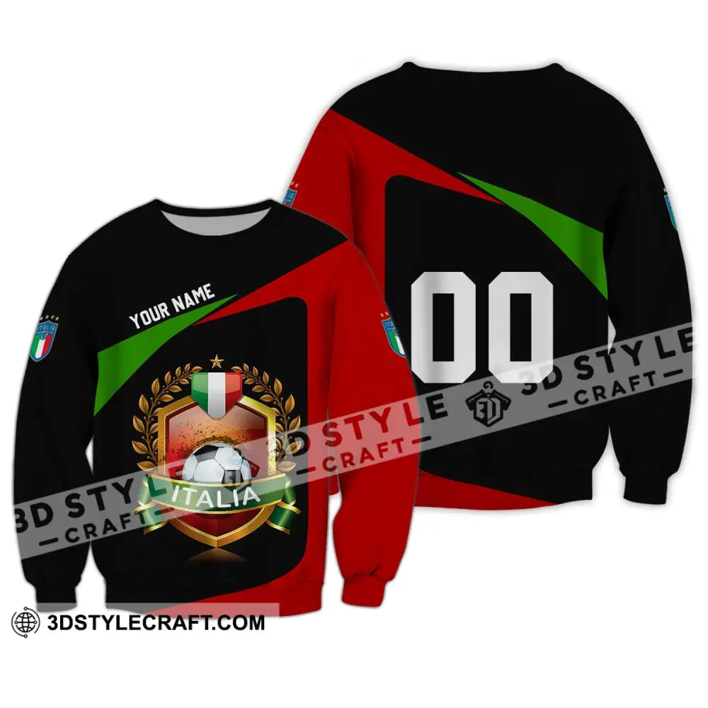 Unisex Shirt - Custom Name And Number Euro 2024 Italia Team Champion Long Sleeve / S T-Shirt