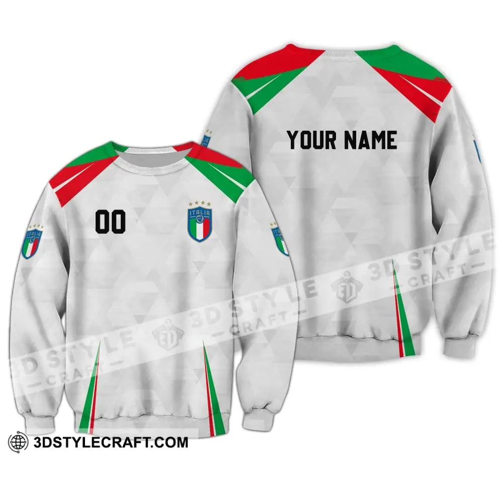 Unisex Shirt - Custom Name And Number Euro 2024 Italia Team Long Sleeve / S T-Shirt