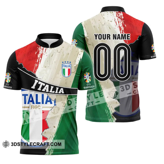 Unisex Shirt - Custom Name And Number, Euro 2024 Shirt Italia style option 4