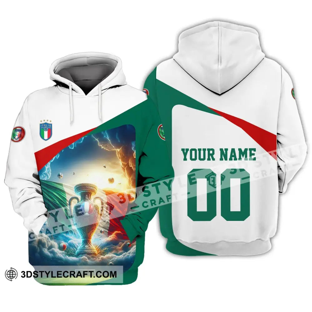 Unisex Shirt - Custom Name And Number Euro 2024 Italy Cup Hoodie / S T-Shirt