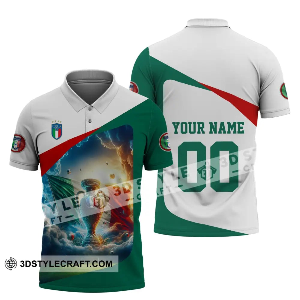 Unisex Shirt - Custom Name And Number Euro 2024 Italy Cup Polo / S T-Shirt