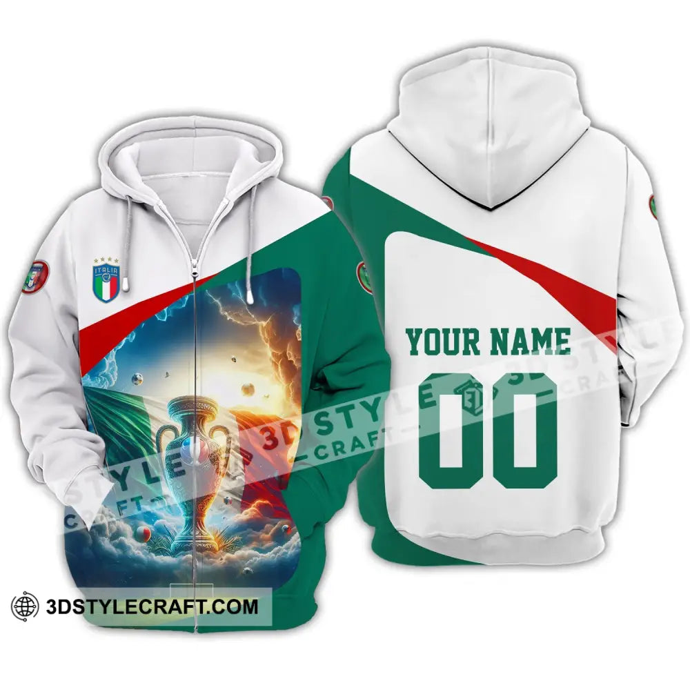 Unisex Shirt - Custom Name And Number Euro 2024 Italy Cup Zipper Hoodie / S T-Shirt