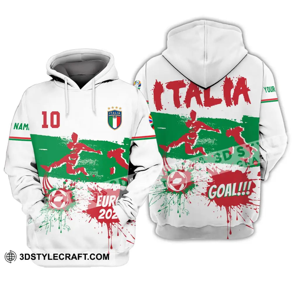 Unisex Shirt - Custom Name And Number Euro 2024 Italy National Team Goal! Hoodie / S T-Shirt