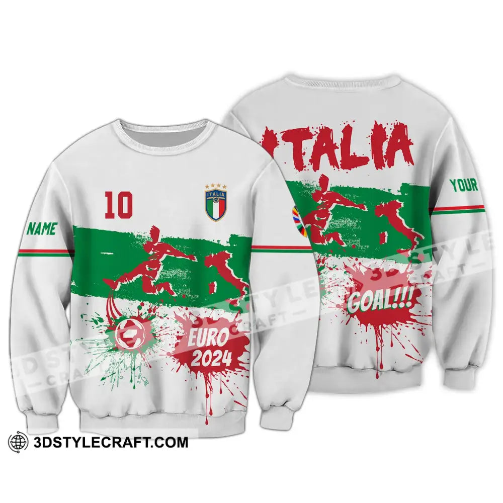 Unisex Shirt - Custom Name And Number Euro 2024 Italy National Team Goal! Long Sleeve / S T-Shirt