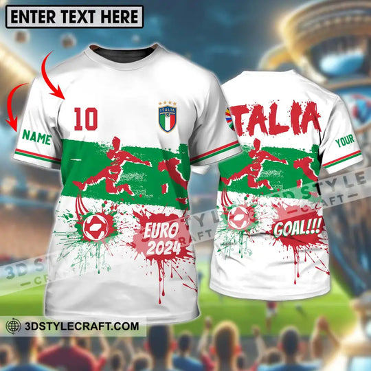 Unisex Shirt - Custom Name And Number Shirt, Euro 2024 Italy National Team Goal! style option 1