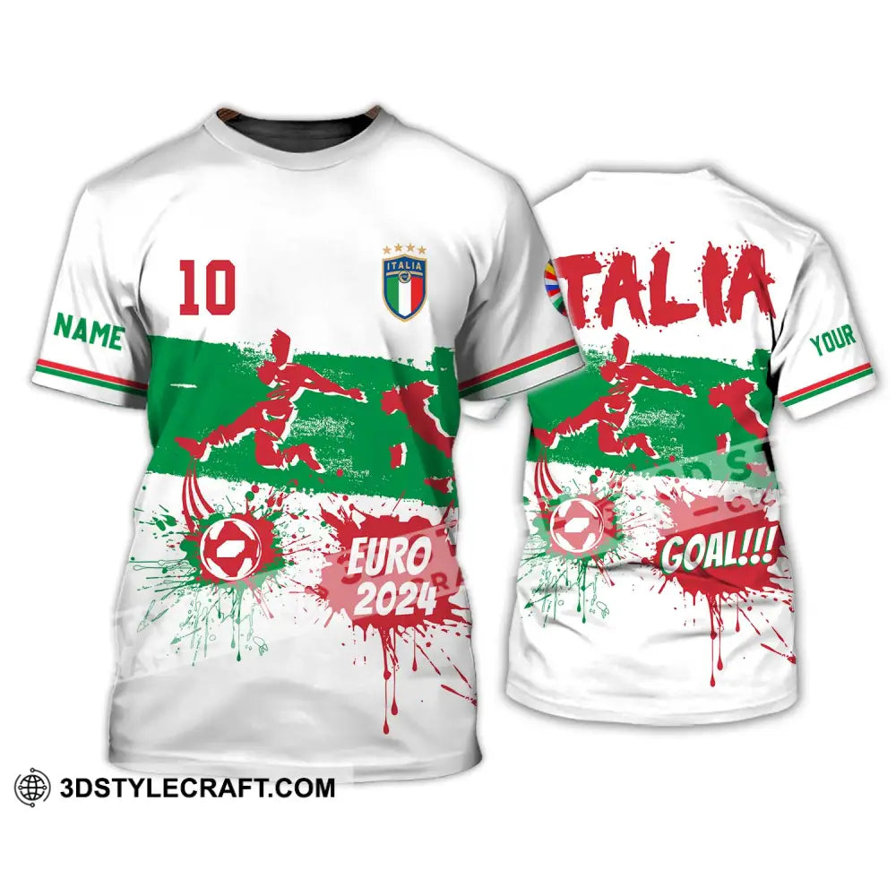 Unisex Shirt - Custom Name And Number Euro 2024 Italy National Team Goal! T-Shirt / S T-Shirt