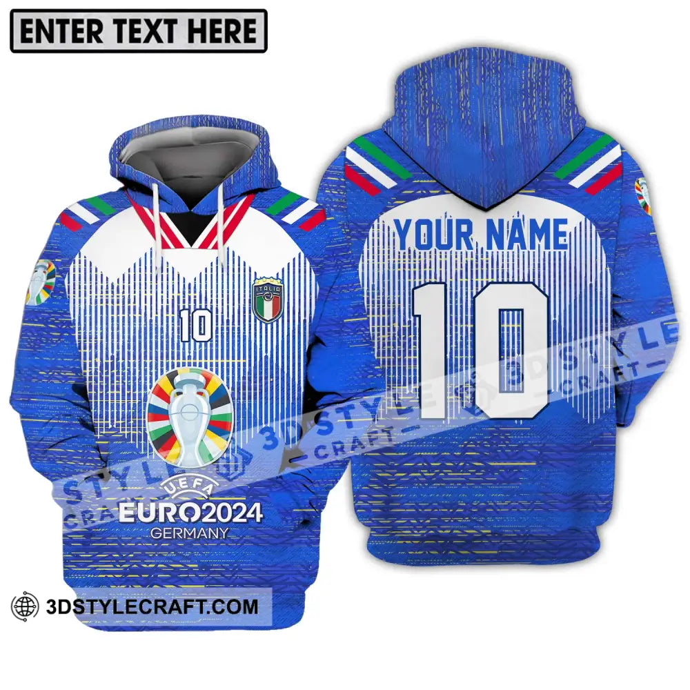 Unisex Shirt - Custom Name And Number Euro 2024 Italy National Team Hoodie / S T-Shirt