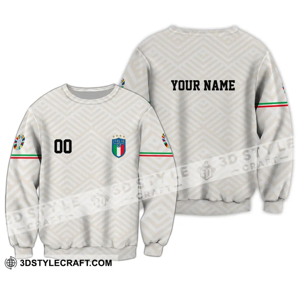 Unisex Shirt - Custom Name And Number Euro 2024 Italy National Team Long Sleeve / S T-Shirt