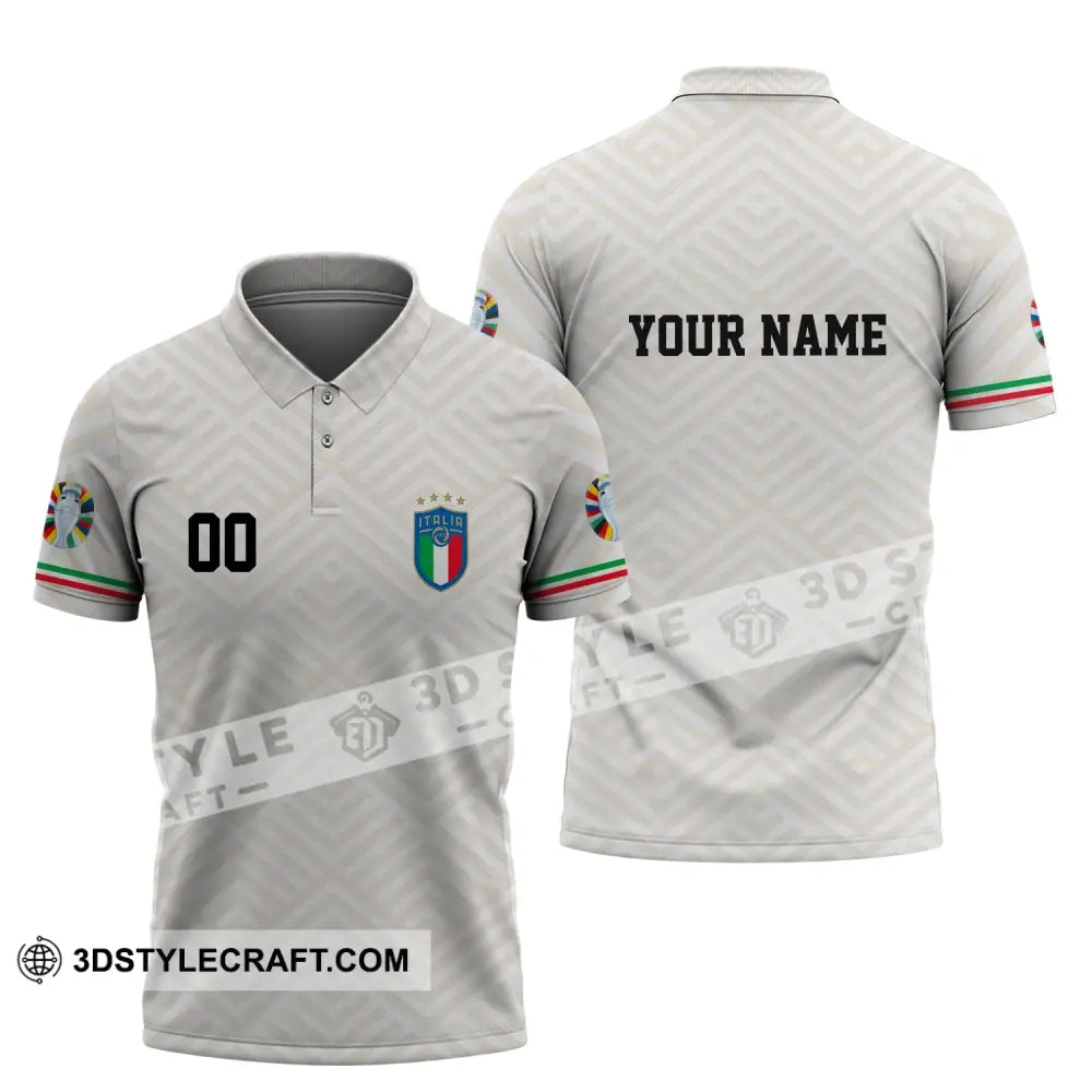 Unisex Shirt - Custom Name And Number Euro 2024 Italy National Team Polo / S T-Shirt