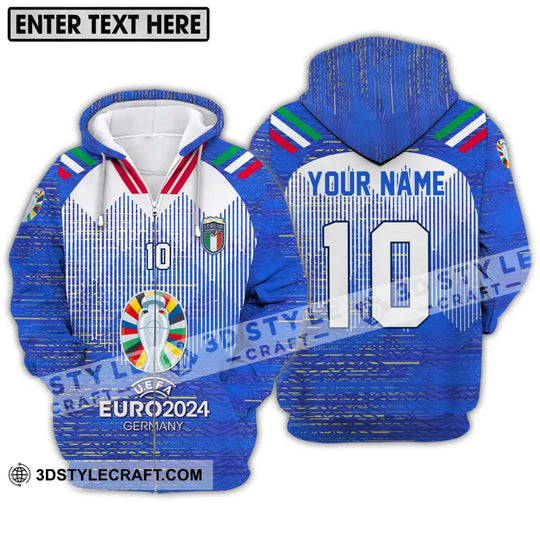 Unisex Shirt - Custom Name And Number Shirt, Euro 2024 Italy National Team style option 2