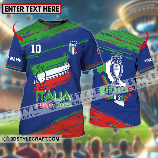 Unisex Shirt - Custom Name And Number Shirt, Euro 2024 Shirt, Italy Team Cup style option 1