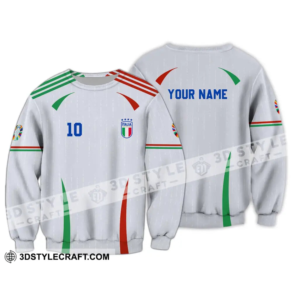 Unisex Shirt - Custom Name And Number Euro 2024 Italy Team Long Sleeve / S T-Shirt