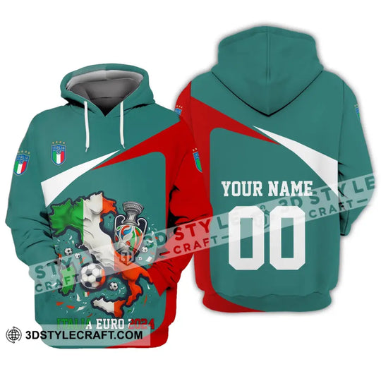 Unisex Shirt - Custom Name And Number, Euro 2024 Italy Team Lover Shirt style option 2