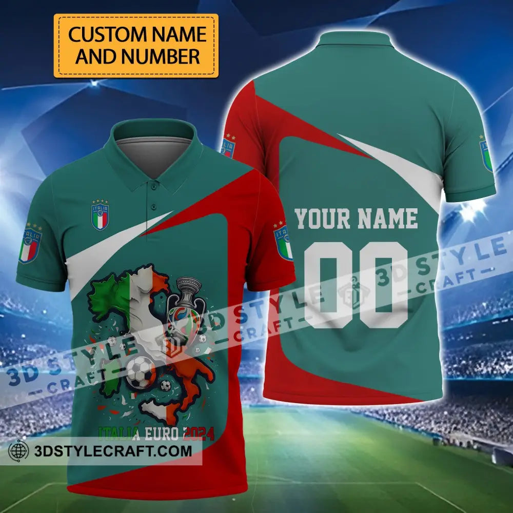 Unisex Shirt - Custom Name And Number Euro 2024 Italy Team Lover T-Shirt