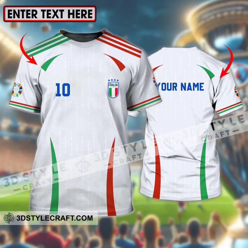 Unisex Shirt - Custom Name And Number Euro 2024 Italy Team T-Shirt